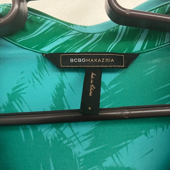 BCBGMaxazria Palm Print Belted Tunic Dress Size S - Picture 2 of 5